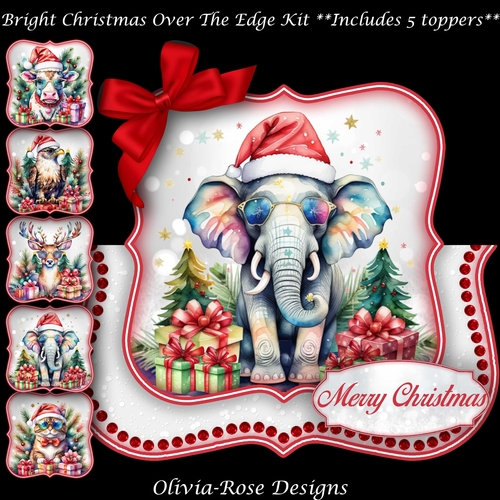 Bright Christmas Over The Edge Mini Kit   7X7