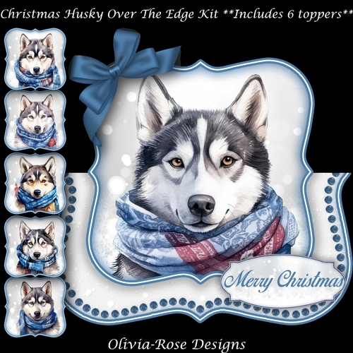 Christmas Husky Over The Edge Mini Kit  7X7