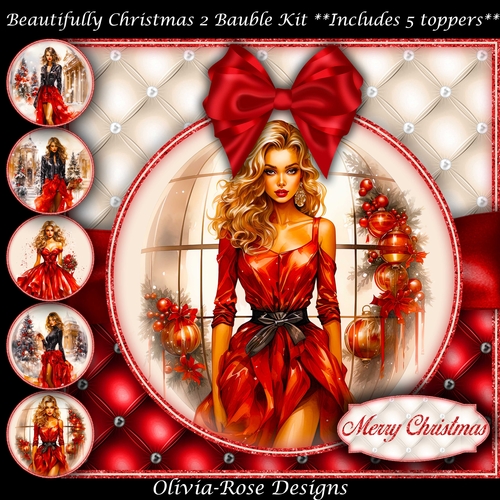 Beautifully Christmas 2 Bauble Mini Kit   7X7