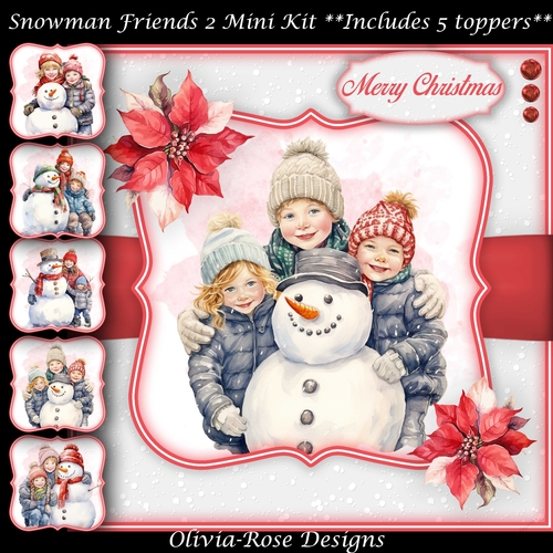 Snowmen Friends 2 Mini Kit   7X7