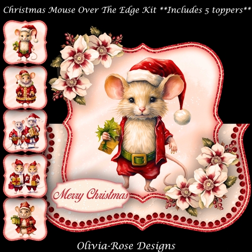 Christmas Mouse Over The Edge Mini Kit   7X7