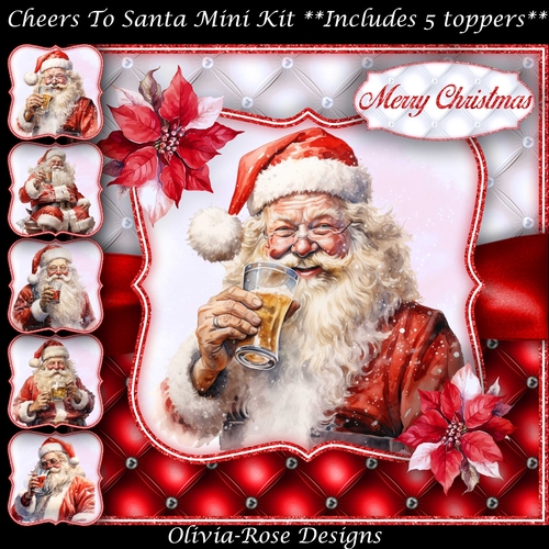 Cheers To Santa Mini Kit   7X7