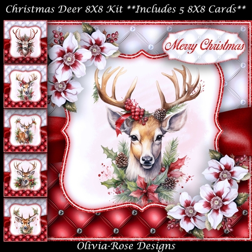 Christmas Deer 8X8 Kit 