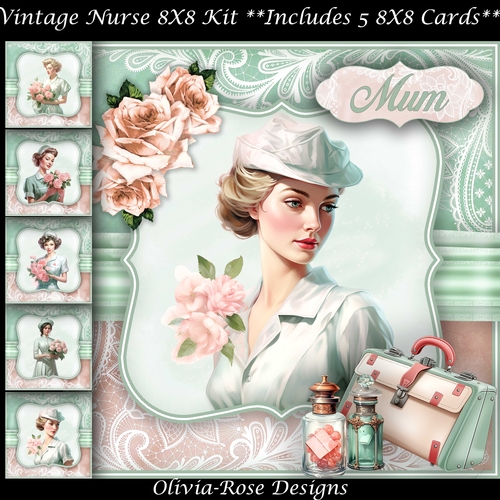 Vintage Nurse 8X8 Kit 