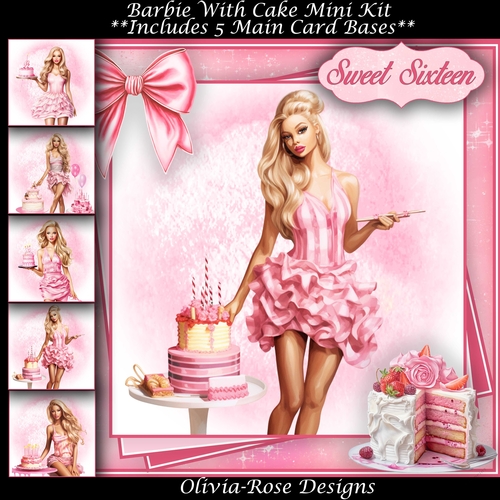 Barbie With Cake 7X7 Mini Kit   