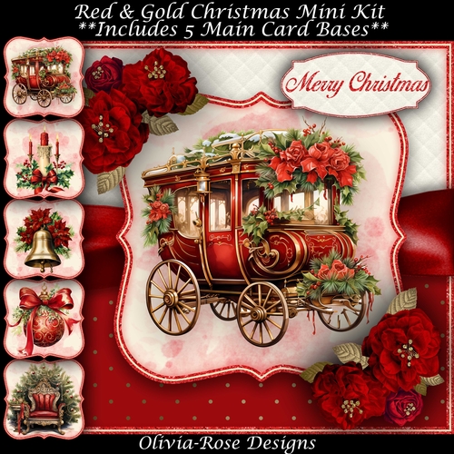 Red & Gold Christmas Mini Kit    7X7