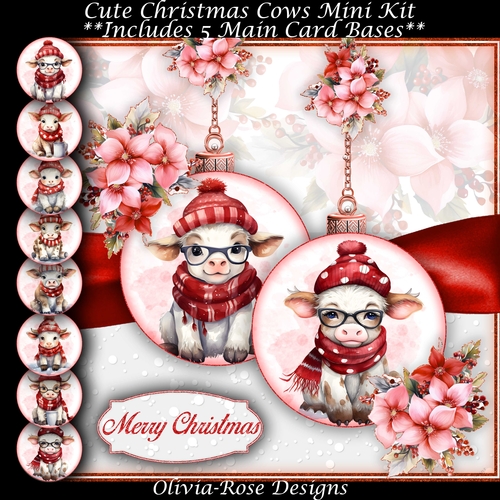 Cute Christmas Cows Mini Kit   