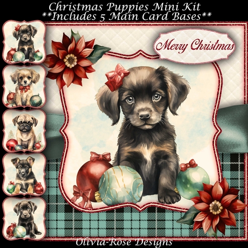 Christmas Puppies Mini Kit   7X7