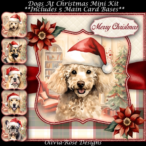 Dogs At Christmas Mini Kit   7X7