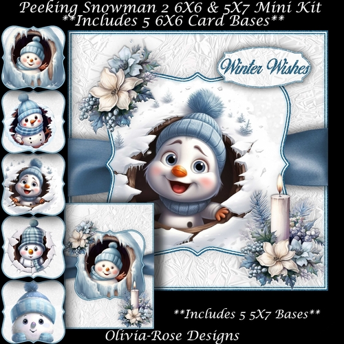 Peeking Snowman 2 Mini Kit   