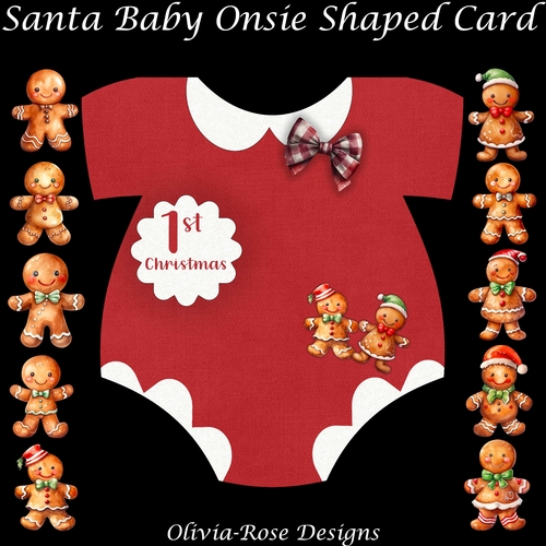 Santa Onesie Shaped Card Kit