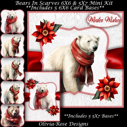 Bears In Scarves Mini Kit 