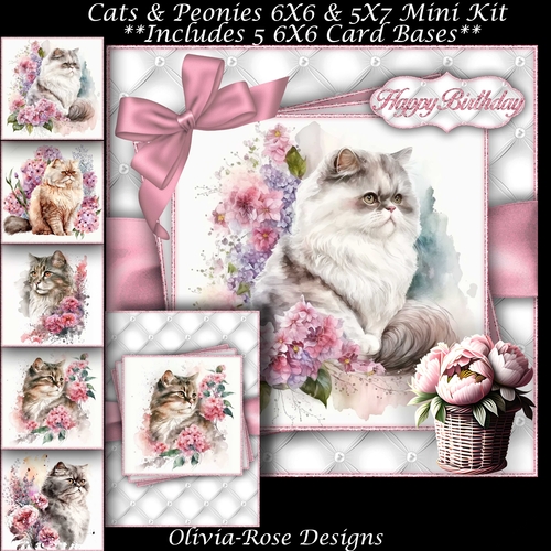 Cats & Peonies Mini Kit  