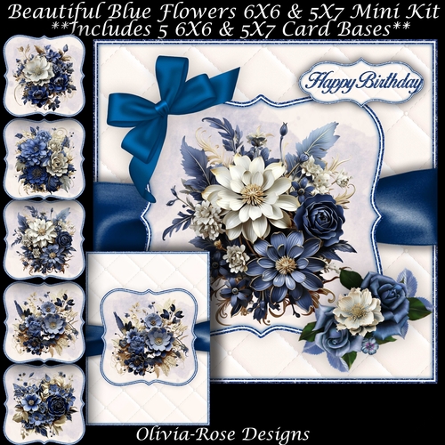 Beautiful Blue Flowers Mini Kit 