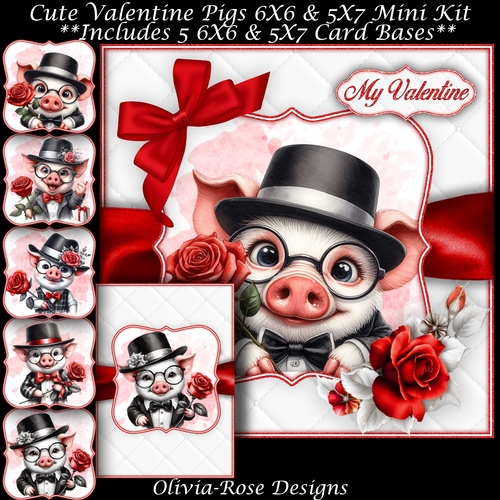 Cute Valentine Pigs Mini Kit   