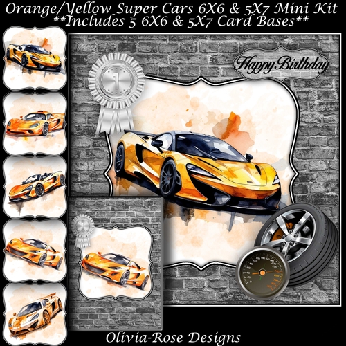 Yellow/Orange Super Cars Mini Kit