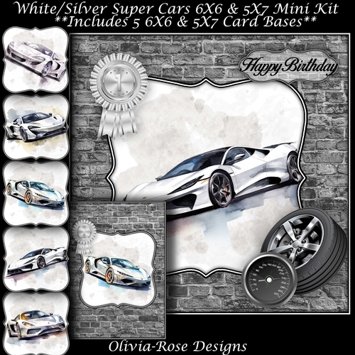 White/Silver Super Cars Mini Kit