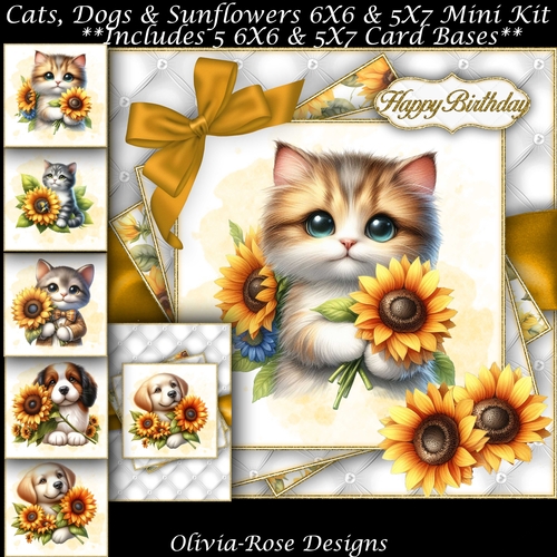 Cats, Dogs & Sunflowers Mini Kit 