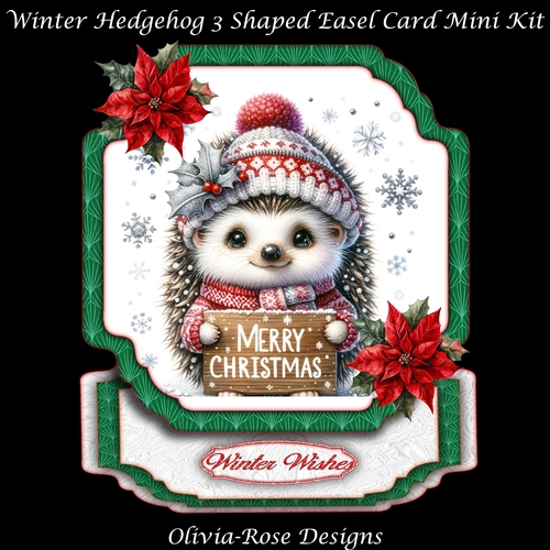 Winter Hedgehog 3 Shaped Easel Card Mini Kit
