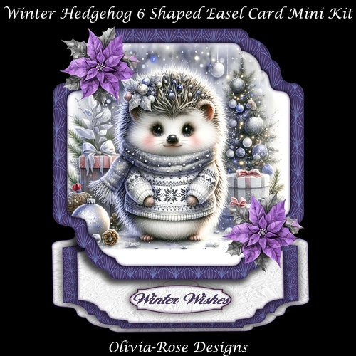 Winter Hedgehog 6 Shaped Easel Card Mini Kit