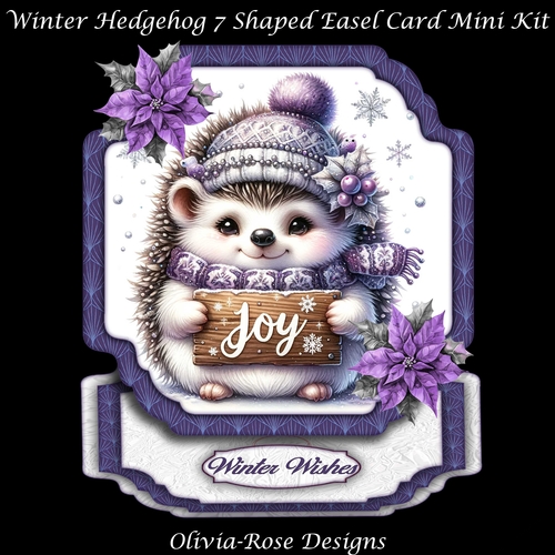 Winter Hedgehog 7 Shaped Easel Card Mini Kit