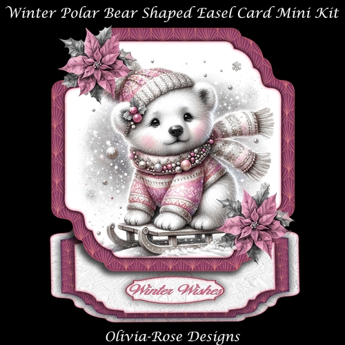 Winter Polar Bear Shaped Easel Card Mini Kit