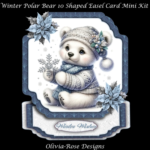 Winter Polar Bear 9 Shaped Easel Card Mini Kit