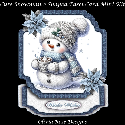 Cute Snowman 2 Shaped Easel Card MIni Kit