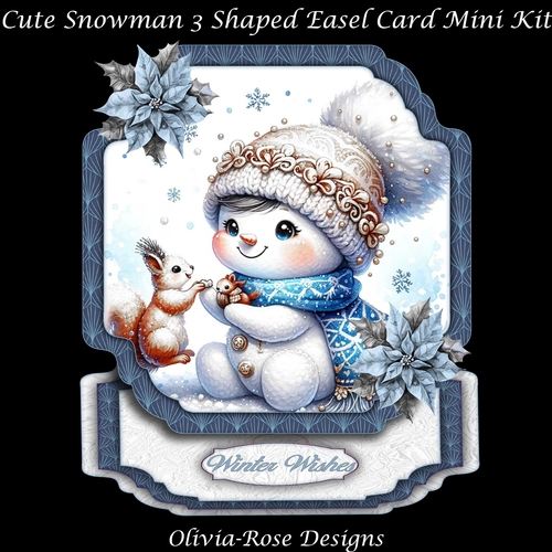 Cute Snowman 3 Shaped Easel Card MIni Kit