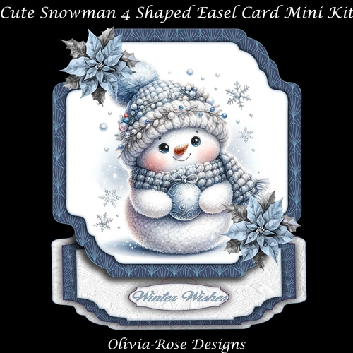Cute Snowman 4 Shaped Easel Card MIni Kit