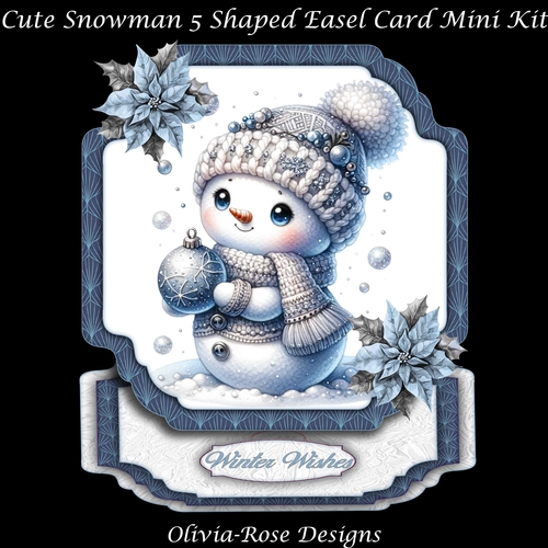 Cute Snowman 5 Shaped Easel Card MIni Kit