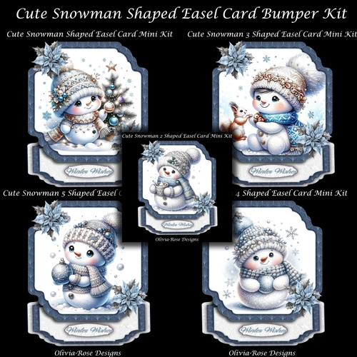 Cute Snowman Shaped Easel Card Bumper Kit