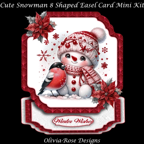 Cute Snowman 8 Shaped Easel Card Mini Kit