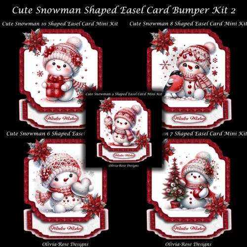 Cute Snowman Shaped Easel Card Bumper Kit 2