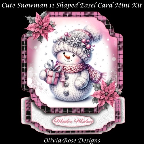 Cute Snowman 11 Shaped Easel Card Mini Kit