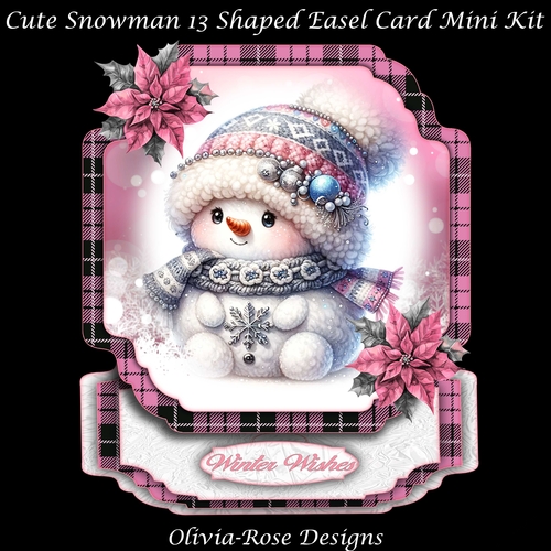 Cute Snowman 13 Shaped Easel Card Mini Kit