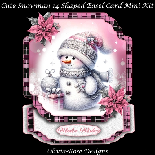 Cute Snowman 14 Shaped Easel Card Mini Kit