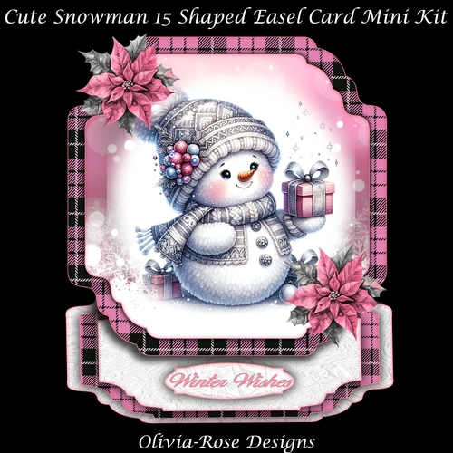 Cute Snowman 15 Shaped Easel Card Mini Kit