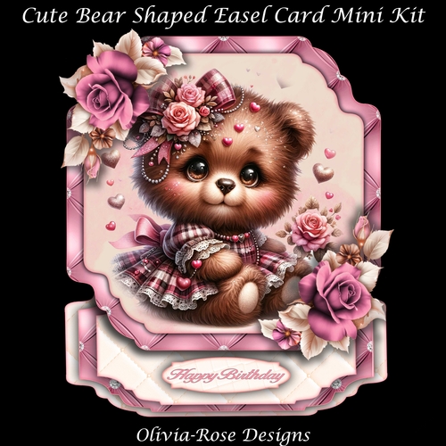 Cute Bear Shaped Easel Card Mini Kit