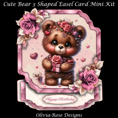 Cute Bear 3 Shaped Easel Card Mini Kit