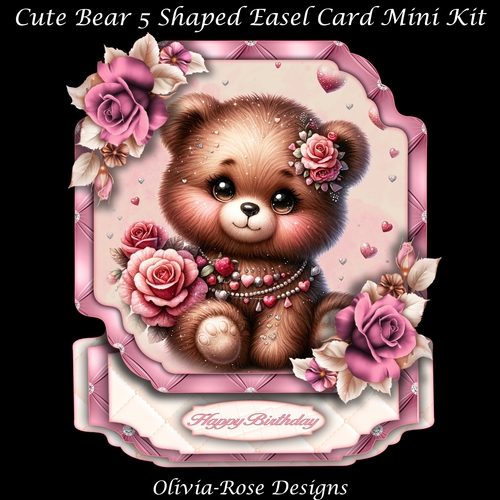 Cute Bear 5 Shaped Easel Card Mini Kit