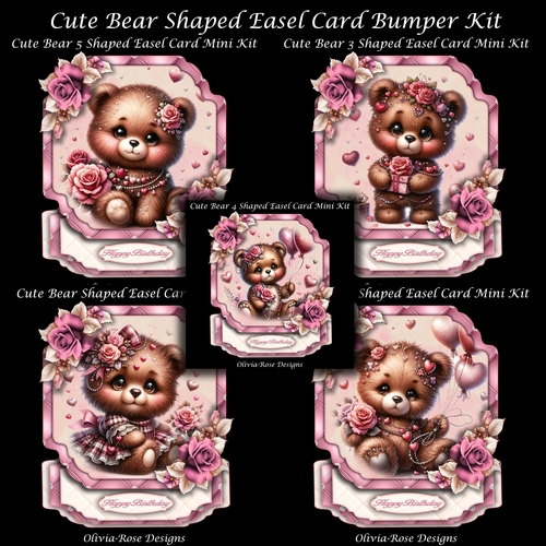 Cute Bear Shaped Easel Card Bumper Kit