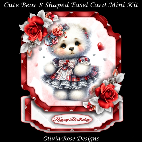 Cute Bear 8 Shaped Easel Card Mini Kit