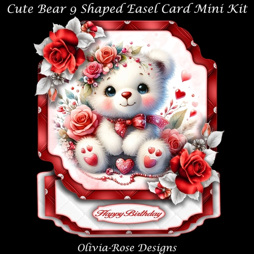 Cute Bear 9 Shaped Easel Card Mini Kit