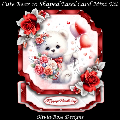 Cute Bear 10 Shaped Easel Card Mini Kit