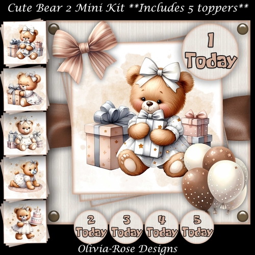 Cute Bear 2 Mini Kit    7X7