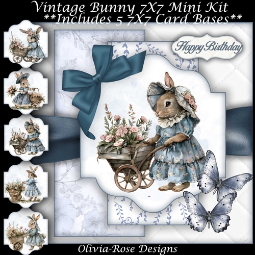 Vintage Bunny 7X7 Mini Kit 
