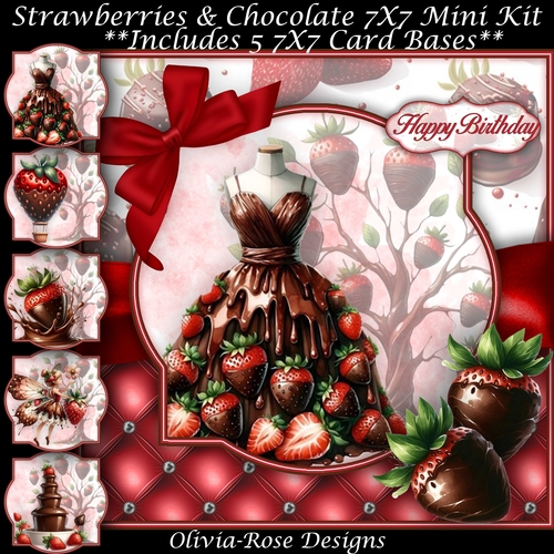 Strawberries & Chocolate 7X7 Mini Kit 