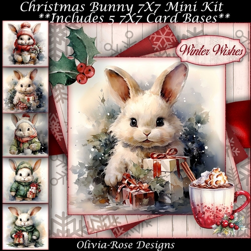Christmas Bunny Mini Kit 7x7
