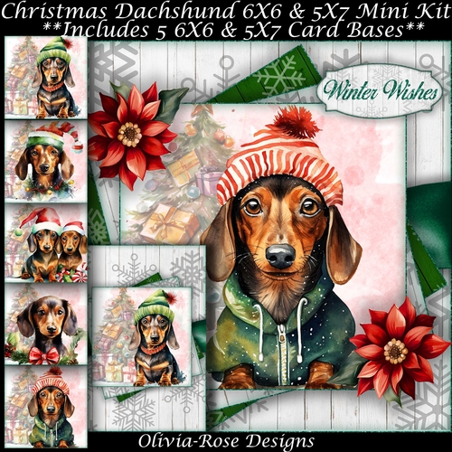 Christmas Dachshund  Mini Kit 